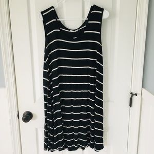Black with white stripes swing dress